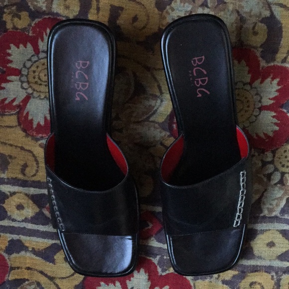 BCBG Square Toe Leather Sandals - Picture 2 of 7